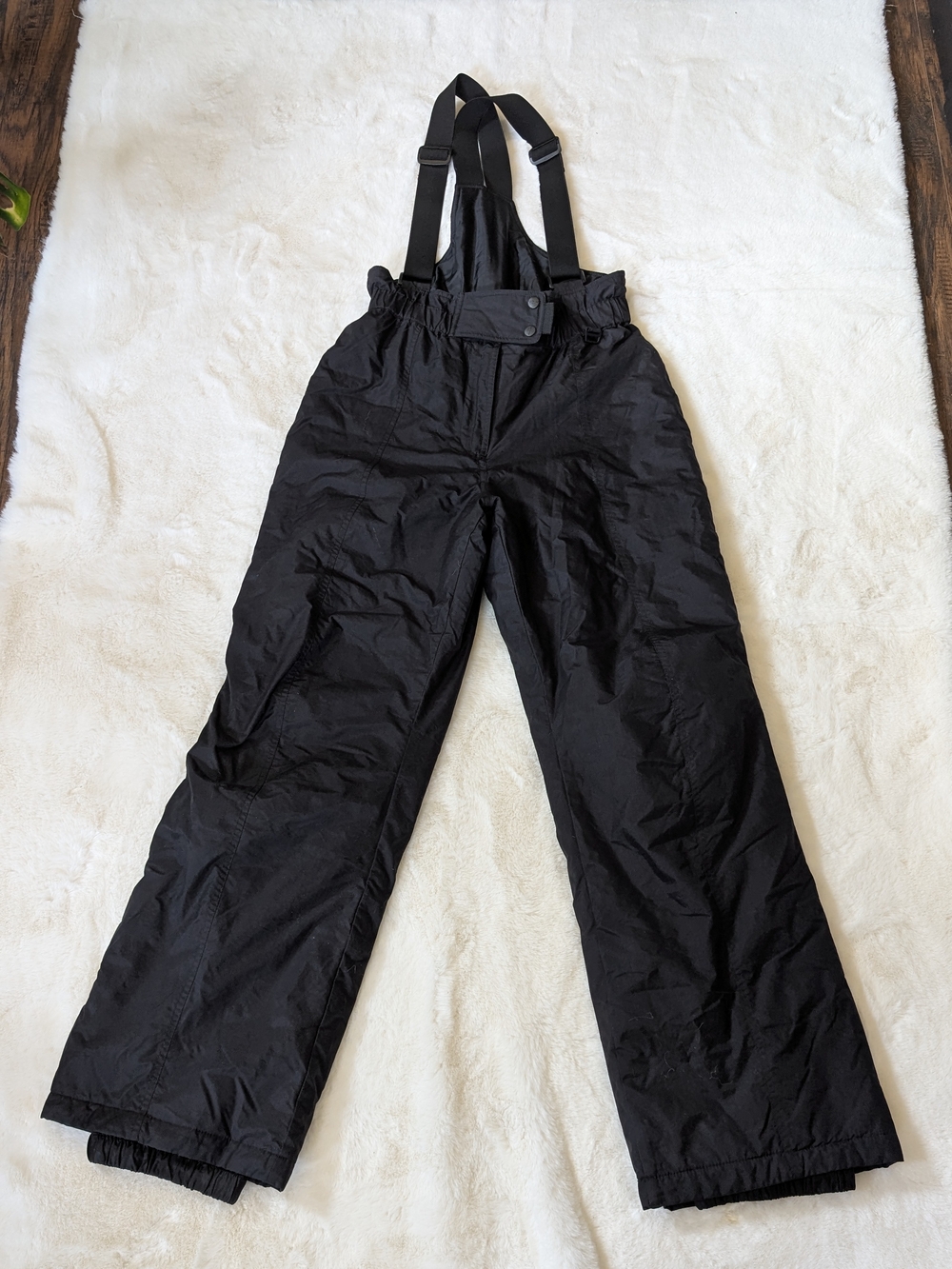 Women’s Black Snow Bib Pants with Adjustable Straps
